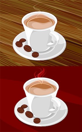 simsearch:400-05382322,k - Vector illustration of a coffee cup on a table Stockbilder - Microstock & Abonnement, Bildnummer: 400-08372822