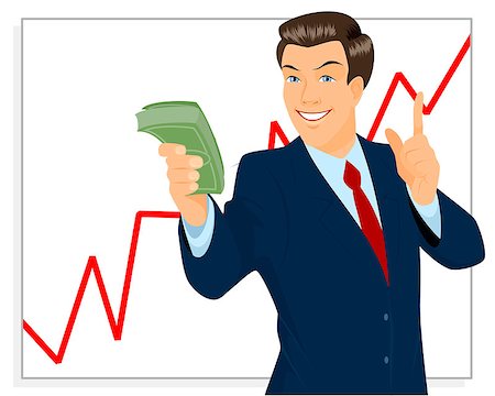 simsearch:628-05817598,k - Vector illustration of a trader holding bundle of money Stockbilder - Microstock & Abonnement, Bildnummer: 400-08372839