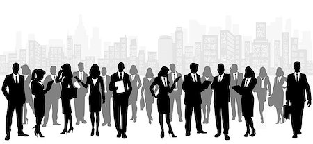 simsearch:400-06567931,k - Vector illustration of a business team on city background Stock Photo - Budget Royalty-Free & Subscription, Code: 400-08372848