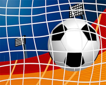 simsearch:400-08372849,k - Vector illustration of a soccer ball in goal Stock Photo - Budget Royalty-Free & Subscription, Code: 400-08372849