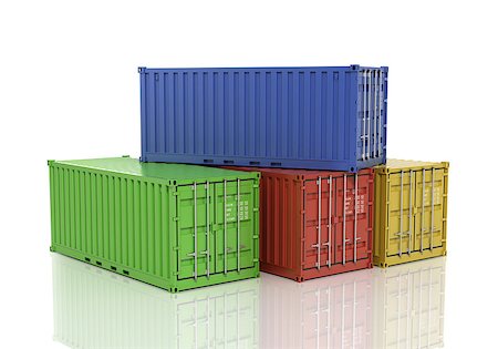 simsearch:400-05320164,k - Stack of freight containers. Foto de stock - Super Valor sin royalties y Suscripción, Código: 400-08373248