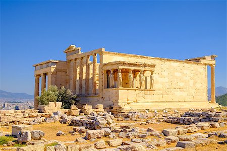 simsearch:400-08495039,k - Scenic view of ancient ruins and Erechteion temple, Acropolis, Athens, Greece Fotografie stock - Microstock e Abbonamento, Codice: 400-08373277