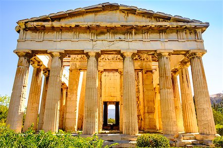 Scenic view of temple of Hephaestus in Ancient Agora, Athens, Greece Stock Photo - Budget Royalty-Free & Subscription, Code: 400-08373278