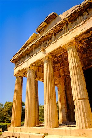 Detail view of temple of Hephaestus in Ancient Agora, Athens, Greece Fotografie stock - Microstock e Abbonamento, Codice: 400-08373279