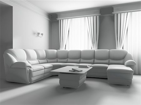 simsearch:633-08639004,k - living-room with the modern furniture. 3d render. Stock Photo - Budget Royalty-Free & Subscription, Code: 400-08373404