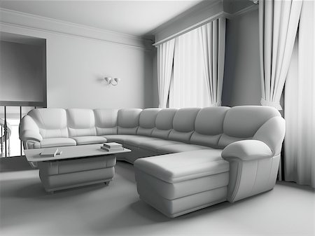 simsearch:633-08639004,k - living-room with the modern furniture. 3d render. Fotografie stock - Microstock e Abbonamento, Codice: 400-08373405