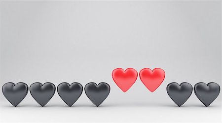 Illustration of two especial hearts against many other Stock Photo - Budget Royalty-Free & Subscription, Code: 400-08373401