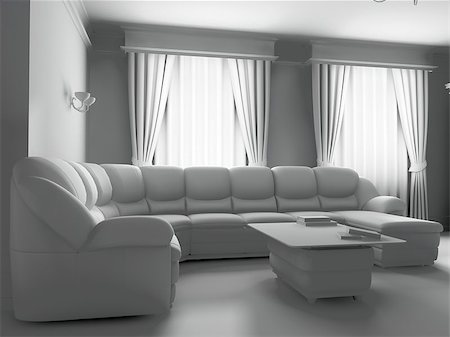 simsearch:633-08639004,k - living-room with the modern furniture. 3d render. Stock Photo - Budget Royalty-Free & Subscription, Code: 400-08373403