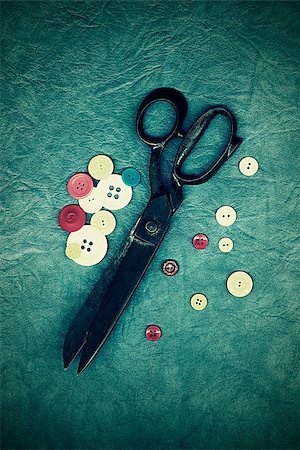 Antique dressmaker's scissors . Retro vintage style. Stock Photo - Budget Royalty-Free & Subscription, Code: 400-08373416