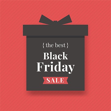 Black friday sale label. Gift box. Vector Photographie de stock - Aubaine LD & Abonnement, Code: 400-08373518