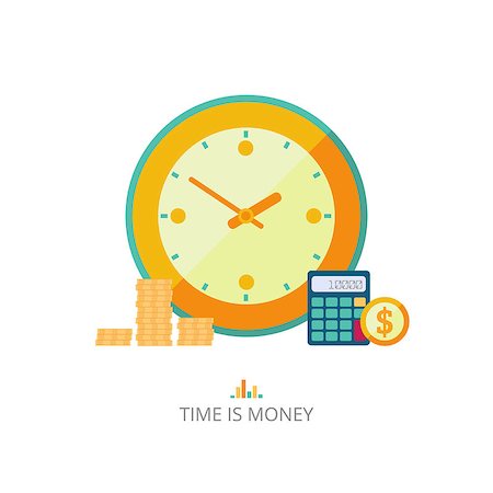 deniskolt (artist) - Time is money concept illustration. Vector flat style Foto de stock - Royalty-Free Super Valor e Assinatura, Número: 400-08373524