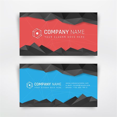 deniskolt (artist) - Red and blue modern design Business card. Vector template Foto de stock - Royalty-Free Super Valor e Assinatura, Número: 400-08373526