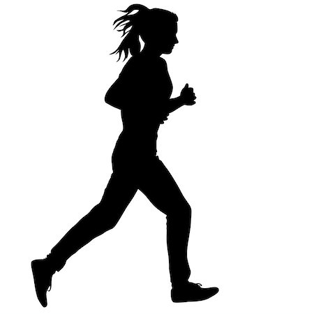 simsearch:400-04273380,k - Silhouettes. Runners on sprint, women. vector illustration. Foto de stock - Super Valor sin royalties y Suscripción, Código: 400-08373566