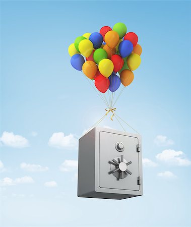 simsearch:400-08134004,k - Metal safe on the balloons. Fotografie stock - Microstock e Abbonamento, Codice: 400-08373759