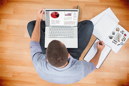 simsearch:400-07926810,k - training doodles against young creative businessman working on laptop Fotografie stock - Microstock e Abbonamento, Codice: 400-08380100
