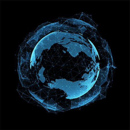 new technology and virtual sphere globe blue hologram Stock Photo - Budget Royalty-Free & Subscription, Code: 400-08399951