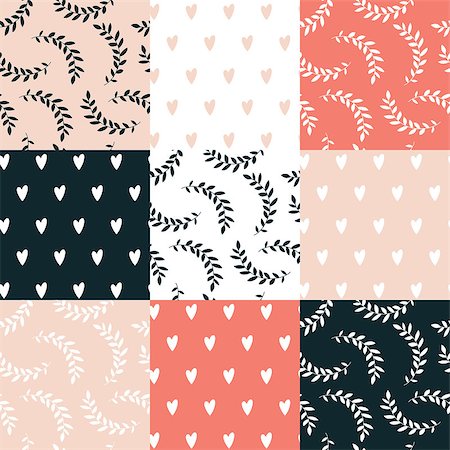 simsearch:400-09133678,k - Seamless background pattern set Cute hand drawn design elements Vector illustration Stock Photo - Budget Royalty-Free & Subscription, Code: 400-08404148