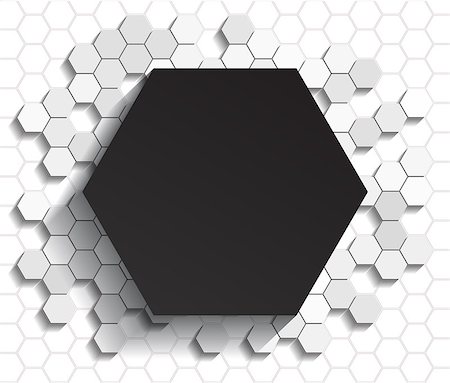 Black flat style hexagon icon on gray background Stock Photo - Budget Royalty-Free & Subscription, Code: 400-08404156