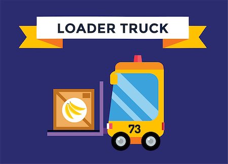 simsearch:400-07478249,k - Vector forklift loader with wooden boxes. Logistics, delivery, transportation forklift trendy flat illustration. Forklift transport, forklift car, forklift operator loaded, forklift isolated vector Stock Photo - Budget Royalty-Free & Subscription, Code: 400-08404368