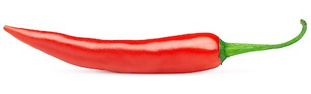 simsearch:400-07211737,k - Hot red chili or chilli pepper isolated on white background Photographie de stock - Aubaine LD & Abonnement, Code: 400-08404508