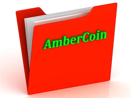 simsearch:400-09097337,k - AmberCoin- bright green letters on a gold folder on a white background Stock Photo - Budget Royalty-Free & Subscription, Code: 400-08404511