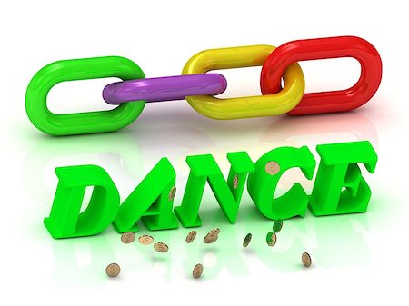DANCE- inscription of bright letters and color chain on white background Stock Photo - Budget Royalty-Free & Subscription, Code: 400-08404550