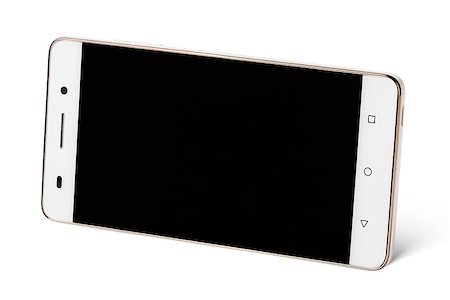 simsearch:400-09151522,k - Modern white touch screen smartphone in horizontal isolated on white with clipping path Photographie de stock - Aubaine LD & Abonnement, Code: 400-08404609
