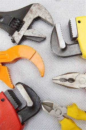 simsearch:625-01263851,k - Hand tools,  different  wrenches, pliers,  close up Photographie de stock - Aubaine LD & Abonnement, Code: 400-08404905