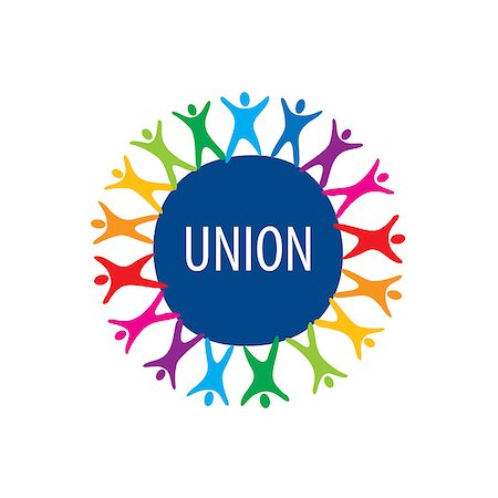 simsearch:400-06172492,k - Abstract vector logo colored people in the Union Photographie de stock - Aubaine LD & Abonnement, Code: 400-08404964