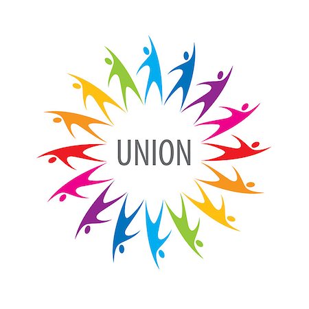 simsearch:400-06172492,k - Abstract vector logo colored people in the Union Photographie de stock - Aubaine LD & Abonnement, Code: 400-08404965