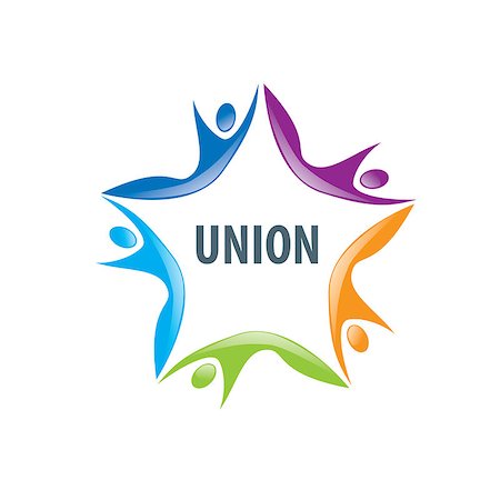 simsearch:400-06172492,k - Abstract vector logo colored people in the Union Photographie de stock - Aubaine LD & Abonnement, Code: 400-08404967