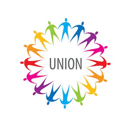 simsearch:400-06172492,k - Abstract vector logo colored people in the Union Photographie de stock - Aubaine LD & Abonnement, Code: 400-08404970