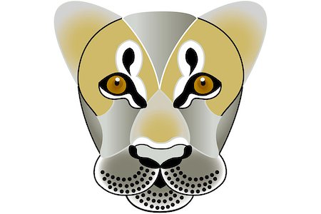 simsearch:400-08977855,k - Head of Lion tattoo isolated on white - jpg and eps file available Stockbilder - Microstock & Abonnement, Bildnummer: 400-08405039
