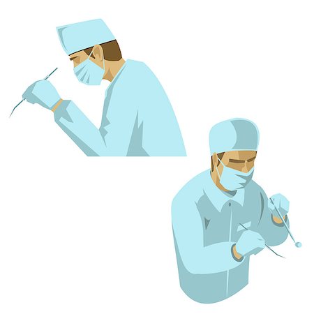 Vector illustration of a two dentists at work Stock Photo - Budget Royalty-Free & Subscription, Code: 400-08405055