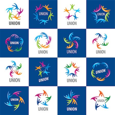 simsearch:400-06172492,k - set of abstract vector logos colored people in the Union Photographie de stock - Aubaine LD & Abonnement, Code: 400-08405175