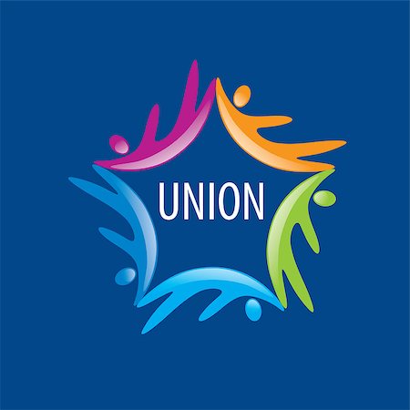 simsearch:400-06172492,k - Abstract vector logo colored people in the Union Photographie de stock - Aubaine LD & Abonnement, Code: 400-08405176