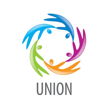 simsearch:400-07898409,k - Abstract vector logo colored people in the Union Stock Photo - Budget Royalty-Free & Subscription, Code: 400-08405177
