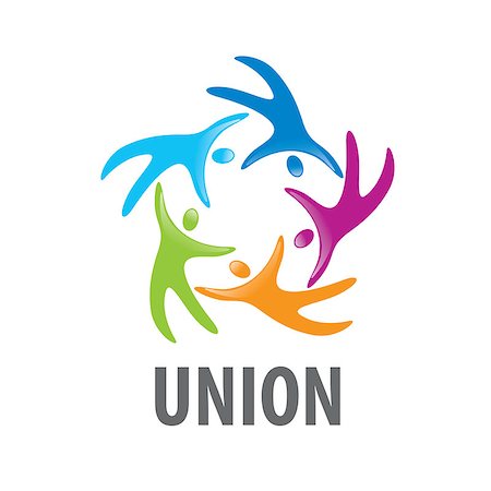 Abstract vector logo colored people in the Union Stock Photo - Budget Royalty-Free & Subscription, Code: 400-08405178