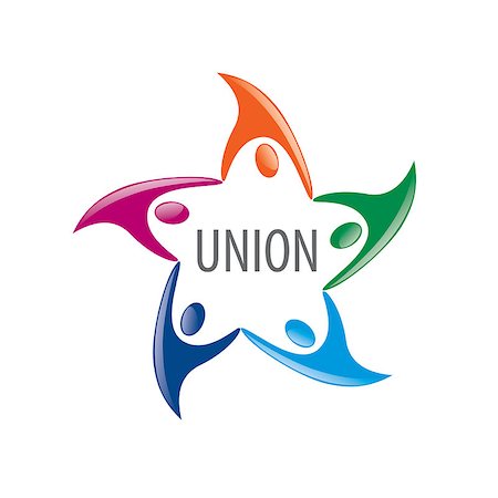 simsearch:400-06172492,k - Abstract vector logo colored people in the Union Photographie de stock - Aubaine LD & Abonnement, Code: 400-08405179