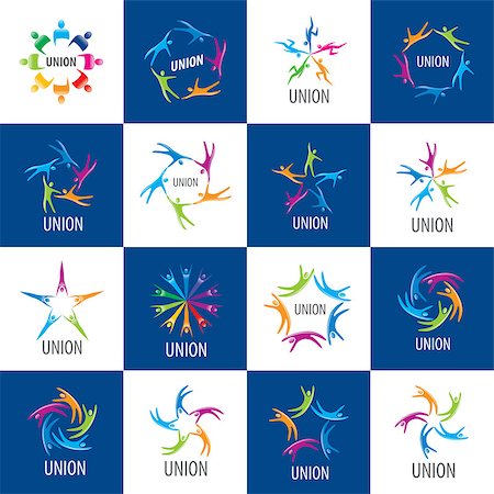simsearch:400-06172492,k - set of abstract vector logos colored people in the Union Photographie de stock - Aubaine LD & Abonnement, Code: 400-08405225