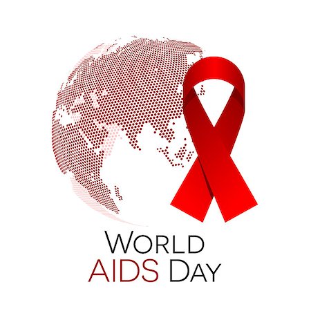 simsearch:400-08341383,k - World AIDS day illustration, abstract globe with a red ribbon Stock Photo - Budget Royalty-Free & Subscription, Code: 400-08405316
