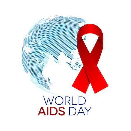 simsearch:400-08341383,k - World AIDS day illustration, abstract globe with a red ribbon Stock Photo - Budget Royalty-Free & Subscription, Code: 400-08405317