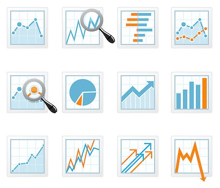 simsearch:400-06202045,k - Statistics and analytics data icons with diagrams Foto de stock - Super Valor sin royalties y Suscripción, Código: 400-08405404