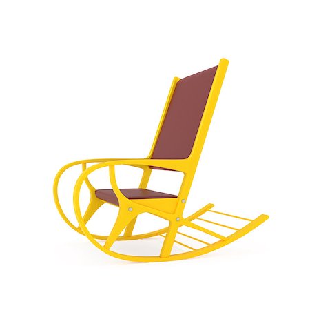 Orange Rocking Chair isolated on white - 3d illustration Stock Photo - Budget Royalty-Free & Subscription, Code: 400-08405452