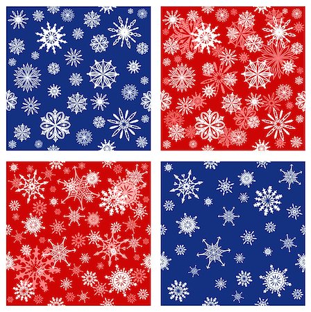 simsearch:400-07215586,k - Collection of seamless backgrounds with snowflakes of different colors. Endless texture can be used for winter or Christmas design, wallpaper, pattern fills, web page background, surface textures Stock Photo - Budget Royalty-Free & Subscription, Code: 400-08405487