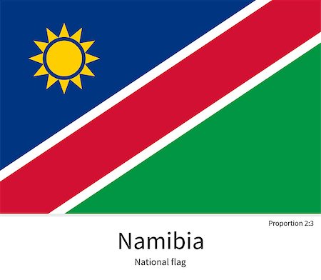 National flag of Namibia with correct proportions, element, colors for education books and official documentation Stock Photo - Budget Royalty-Free & Subscription, Code: 400-08405618