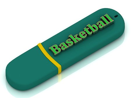 simsearch:400-07298141,k - Basketball - inscription bright volume letter on USB flash drive on white background Stockbilder - Microstock & Abonnement, Bildnummer: 400-08405716