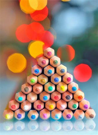 simsearch:400-08555680,k - Colorful pencils as christmas tree Stock Photo - Budget Royalty-Free & Subscription, Code: 400-08405797