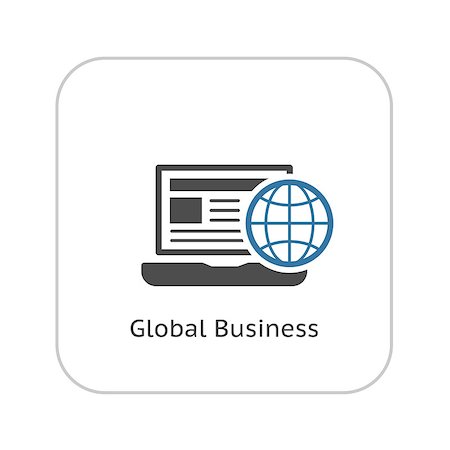 Global Business Icon. Business Concept. Flat Design. Isolated Illustration. Stock Photo - Budget Royalty-Free & Subscription, Code: 400-08405925