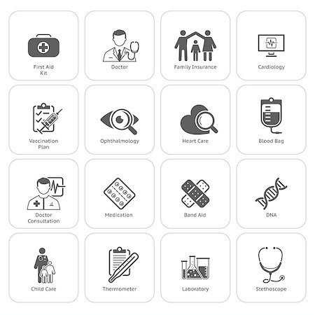 doctor illustration - Medical and Health Care Icons Set. Flat Design. Isolated. Stock Photo - Budget Royalty-Free & Subscription, Code: 400-08405951